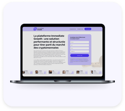 Page inscription plateforme Immediate Growth